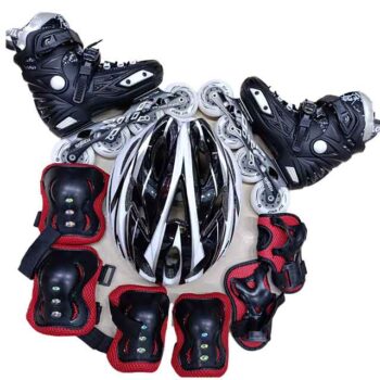 Hard boot with rubber wheels -Hard helmet