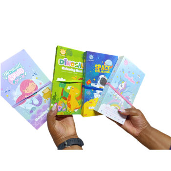 Kids Colouring Book Set 60 Creative Pages plus 8 Dual Color Pencils