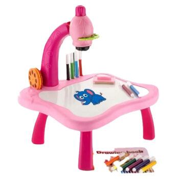 Kids Drawing Projector Table Interactive Art Desk with Light and Markers