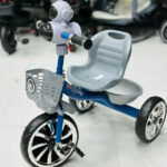Kids Tricycle with Robot Headlight and Basket Stylish Sturdy and Fun Ride Orange strip