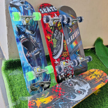 Skateboard with rubber wheel